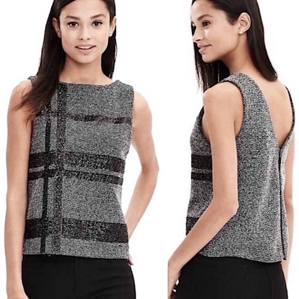 Banana Republic tweed herringbone sequins